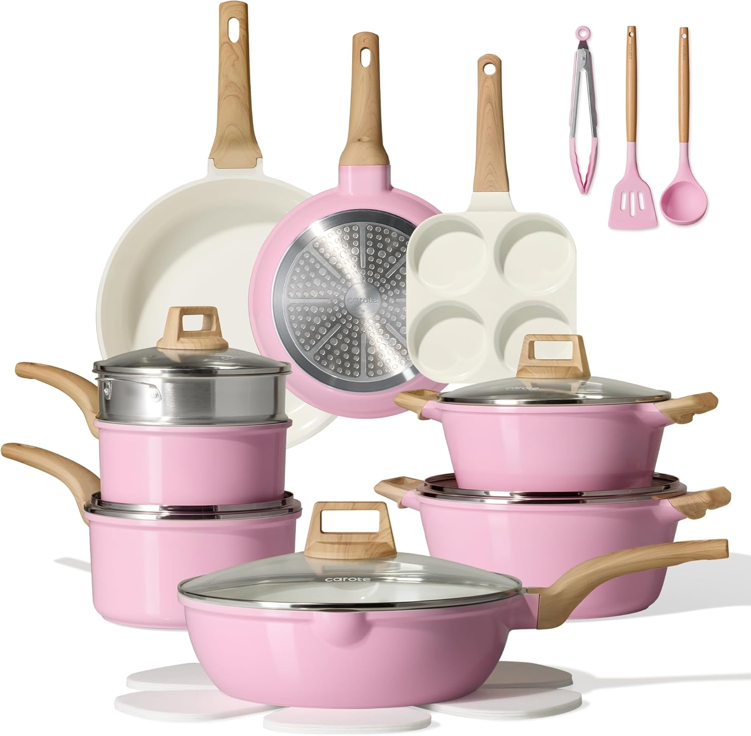 Granite Nonstick Cookware Set - Induction Compatible Cooking Pots & Pans